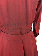 Load image into Gallery viewer, Original Late 1940's New Look 'A Leslie Fay Original' Belted Rust Day Dress - Bust 38 *