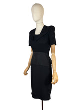 Load image into Gallery viewer, Original 1940's Bernice Holloway Black Crepe and Grosgrain Day Dress - Bust 34