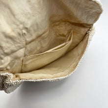 Load image into Gallery viewer, Original 1930's Heavily Beaded Evening Clutch Bag in Ivory and Silver - Pretty Vintage Purse *