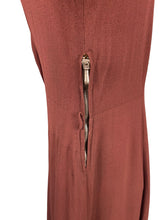 Load image into Gallery viewer, Original 1930's Warm Brown Crepe Dress with Embroidery and Soutache - Bust 36