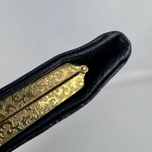 Load image into Gallery viewer, Original 1930's Midnight Blue and Bottle Green Textured Leather Clutch