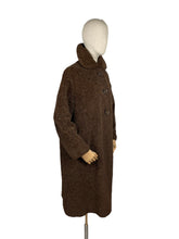 Load image into Gallery viewer, Original 1930's Dark Brown LISPAK British Alpaca Wool Coat with Huge Buttons by Barnett-Hutton - Bust 38 40