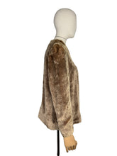 Load image into Gallery viewer, Original 1940's Faux Fur Brown Teddy Bear Edge to Edge Jacket - Bust 34 36