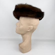 Load image into Gallery viewer, Original 1950's Brown Velvet and Real Fur Hat by Henry Ash