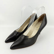 Load image into Gallery viewer, Original 1950's Clarks Skyline Piquette Dark Brown Leather Stiletto Heels - UK 5 5.5