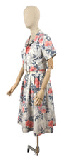 Load image into Gallery viewer, 1950's Horrockses Belted Dress and Bolero Set with Pockets - Bust 34"  Waist 25" *