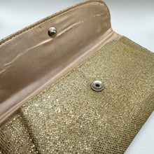 Load image into Gallery viewer, Original 1950's Soft Gold Glitter Clutch Bag - Perfect Evening Bag