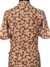 Load image into Gallery viewer, Original 1930's Brown Cotton Day Dress with Pretty Floral Print in Cream and Pink - Bust 32 *