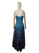 Load image into Gallery viewer, Stunning Original 1950's Sidney Smith Evening Dress in Blue, Pink and Green - Bust 36 *