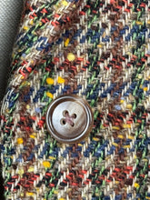 Load image into Gallery viewer, Original 1930's Single Breasted Walking Suit in Brown, Red, Green, Blue and Mustard Tweed - Bust 38