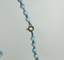 Load image into Gallery viewer, Beautiful Vintage White and Blue Mottled Glass Bead Necklace