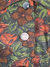 Load image into Gallery viewer, Original 1950's Cropped Cotton Jacket in Green, Brown and Rust Floral Print - Bust 34 35