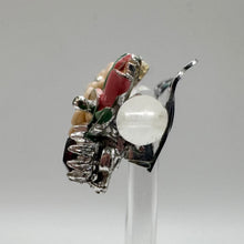 Load image into Gallery viewer, Original 1950's Mid Century Enamel Flowers Earrings with Red Paste