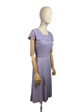 Load image into Gallery viewer, AS IS Original 1940's Lavender Purple Crepe Belted Day Dress - Bust 34 36