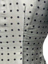 Load image into Gallery viewer, Original 1950’s Pure Silk Blouse in Grey with Black Polka Dots - As Is - Bust 32 33 *