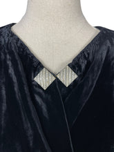 Load image into Gallery viewer, Original 1930’s Black Velvet Opera Coat by Peter Jones J Lewis with Incredible Pleated Shoulders and Balloon Sleeves - Bust 38 40 *