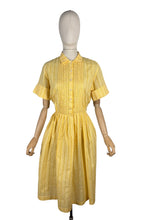 Load image into Gallery viewer, Original 1950's White and Yellow Gingham Cotton Dress - Bust 40 *