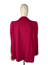 Load image into Gallery viewer, Original 1940's Raspberry Pink Wool Swing Jacket With Pockets - Bust 38 40 42