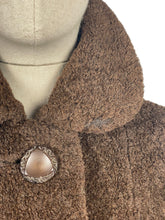 Load image into Gallery viewer, Original 1930's Dark Brown LISPAK British Alpaca Wool Coat with Huge Buttons by Barnett-Hutton - Bust 38 40