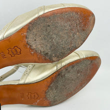 Load image into Gallery viewer, Re-Mix Starlet 1920's 1930's T-Strap Sandals in Gold Leather - UK Size 9