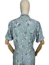 Load image into Gallery viewer, Original 1940's 1950's Floppy Cotton Day Dress in Grey Blue with Pretty Floral Print - As Is - Bust 38