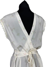 Load image into Gallery viewer, Original 1940's Silk Crepe Nightdress with Lace Detail and Small Floral Print in Pink, Purple, Blue and Green - Bust 36 38 *