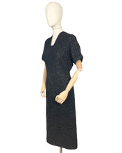 Load image into Gallery viewer, Original 1950's Marldena Model Little Black Lace Cocktail Dress with Beading - Bust 40 42 *