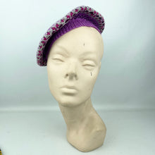 Load image into Gallery viewer, Reproduction 1940's Pure Wool Fair Isle Beret in Pink and Grey - Wonderful Design Featuring Seven Different Colours *
