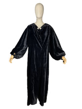 Load image into Gallery viewer, Original 1930’s Black Velvet Opera Coat by Peter Jones J Lewis with Incredible Pleated Shoulders and Balloon Sleeves - Bust 38 40 *