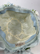 Load image into Gallery viewer, Original 1960's Blue Nylon Hat with White, Blue and Green Floral Trim