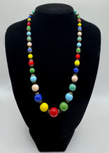 Load image into Gallery viewer, Original 1950's Mid Century Glass Harlequin Necklace in Vibrant Shades