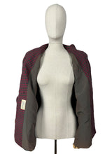 Load image into Gallery viewer, Original 1940's Red and Green Fine Check Double Breasted O'Rossen of California Wool Jacket - Bust 38 40