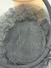 Load image into Gallery viewer, REPRODUCTION 1940's Black and Gold Net and Flower Topper Hat