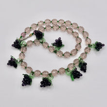 Load image into Gallery viewer, Gorgeous Original 1940's Purple and Green Glass Necklace with Grape Droplets