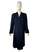 Load image into Gallery viewer, Original 1940's Navy Blue Medium Weight Wool Coat with Soutache Detail - Bust 38 40