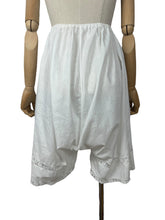 Load image into Gallery viewer, Antique Edwardian Fine Cotton Lawn Bloomers with Pin Tucks, Embroidery and Lace Work *