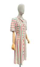Load image into Gallery viewer, Original 1940’s CC41 Laeta Ramage Moygashel Stripe Day Dress - Bust 36