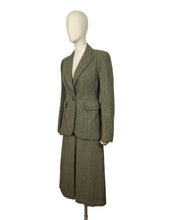 Load image into Gallery viewer, Original 1940’s Green, Brown and Cream Tweed Suit with Green Button Fastener - Bust 38