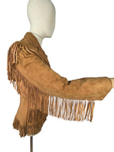 Load image into Gallery viewer, Original 1950's Tan Suede Fringed Jacket by Desert Suedes of California - Bust 34 *