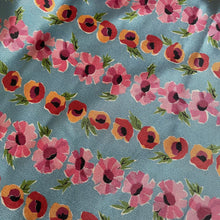 Load image into Gallery viewer, Original 1930’s 1940’s Blue, Orange, Red, Pink and Green Silk Crepe Dressmaking Fabric - Selling By The Metre