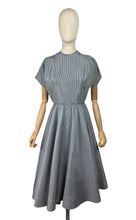 Load image into Gallery viewer, Original 1950's Black, Blue and White Taffeta Dress in Fine Check with Red Petticoat - Bust 36 37 *