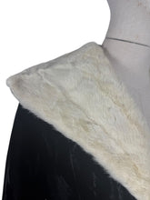Load image into Gallery viewer, Original 1930's Black Velvet Evening Jacket with Genuine Fur Trim and Glass Buttons - Bust 38