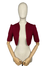 Load image into Gallery viewer, 1940's Reproduction Hand Knitted Bolero in Burgundy - B34 36 38 40 42