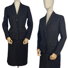Load image into Gallery viewer, Original 1940's Jolly & Son Limited Tweed Wool Suit in Black, Green and Rust Check - Bust 36 37