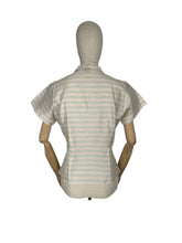 Load image into Gallery viewer, Original 1950's Deadstock with Tag Le Charme Pink and Blue Stripe Blouse - Bust 34" *