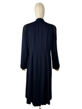 Load image into Gallery viewer, Original 1940's Navy Blue Medium Weight Wool Coat with Soutache Detail - Bust 38 40