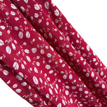 Load image into Gallery viewer, Original 1930’s Pure Silk Dressmaking Fabric in Red and Off-White Tulip Print - 34” x 150” *
