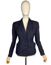 Load image into Gallery viewer, Original 1930's Dark Blue Single Breasted Wool Sports Jacket by Matita - Bust 36 *
