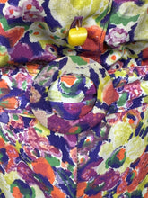 Load image into Gallery viewer, Original 1930's Volup Betty Barley Floral Silk Dress in Rust, Purple, Green and Cream - Bust 40
