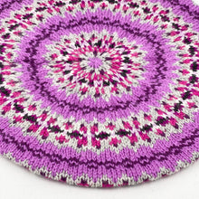Load image into Gallery viewer, Reproduction 1940's Pure Wool Fair Isle Beret in Pink and Grey - Wonderful Design Featuring Seven Different Colours *